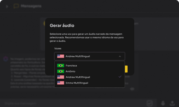 Audios in multiple languages